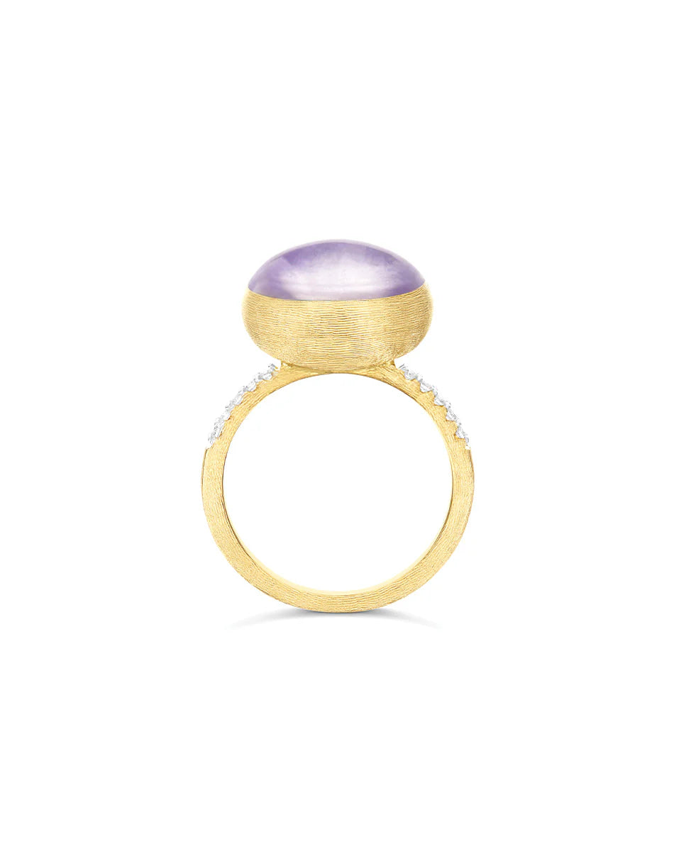 Anello Donna Nanis Oro Giallo 18 KT Diamanti con lepidolite e madreperla  AS6-609